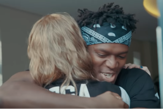 picture of Celestia Vega and YouTuber, KSI during videoshoot for their collaboration for video titled, My First Adult Movie ft Celestia Vega